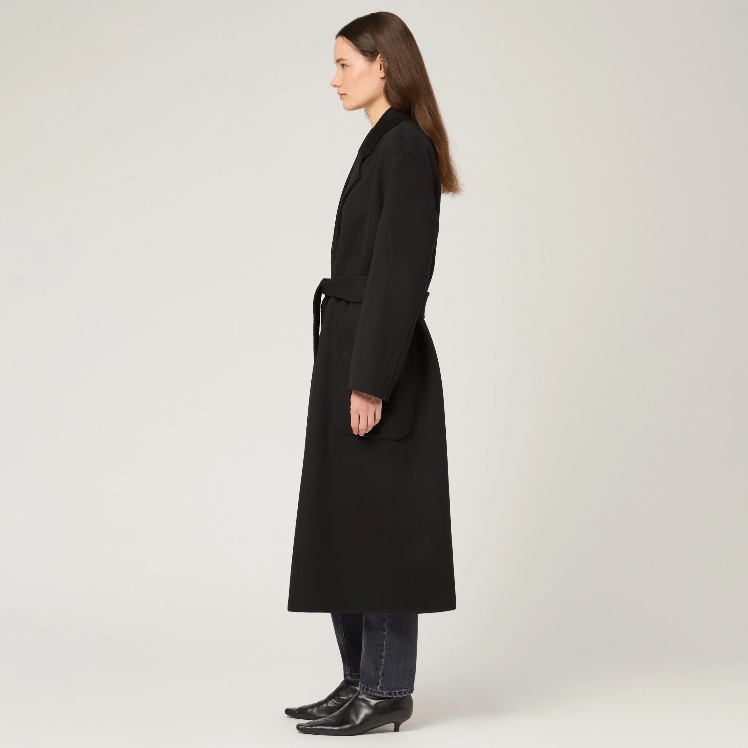 Women's Wool-Cashmere Doublé Robe Coat - Image 3